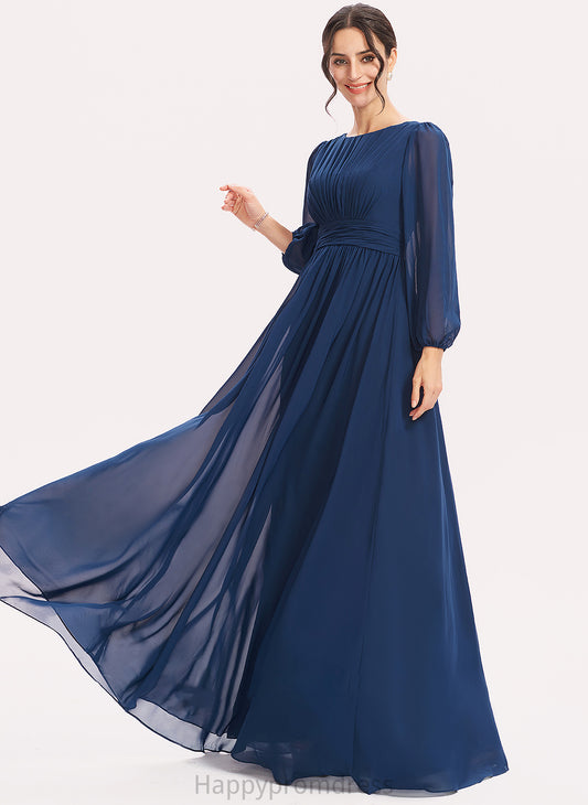A-Line Ruffle Length Fabric Silhouette Straps Floor-Length Embellishment Kathy Empire Waist High Low Sleeveless Bridesmaid Dresses